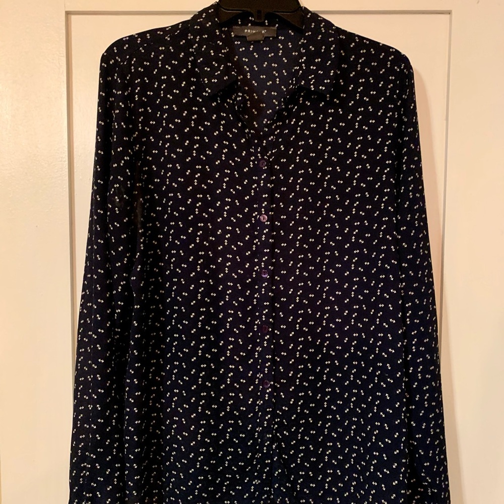 Sheer Navy Button Down